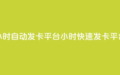 24小时自动发卡平台(24小时快速发卡平台) 第1张 24小时自动发卡平台(24小时快速发卡平台) 第1张