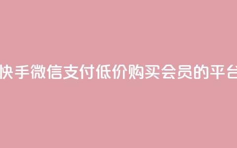 一元10个快手微信支付 - 低价购买QQ会员的平台 第1张